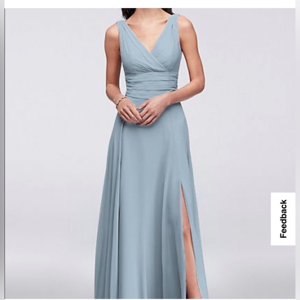 David's Bridal Sleeveless Maxi Dress in Soft green